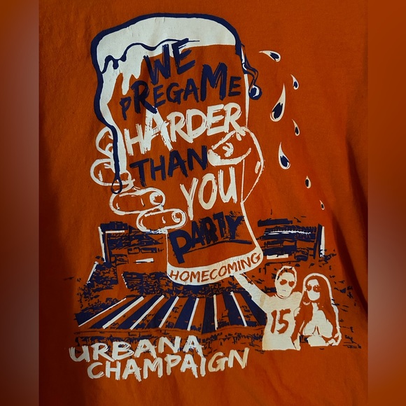 Orange Gildan University of Illinois at Urbana-Champaign Homecoming 2015 Size L - Picture 2 of 8